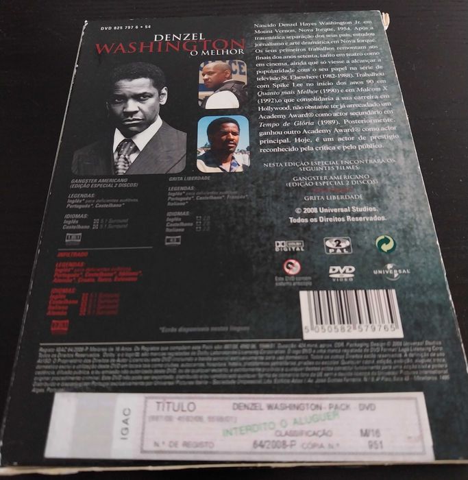 dvd: “Denzel Washington, o melhor” (caixa com três filmes)