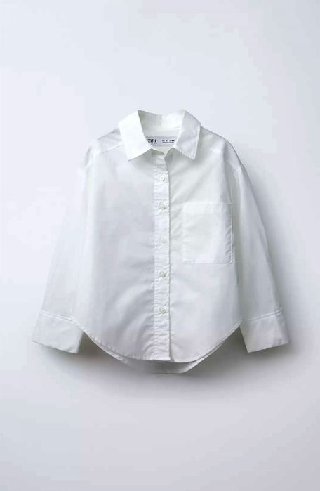 Сорочка біла ZARA нова XS S котон дівчача жіноча базова Вигідно