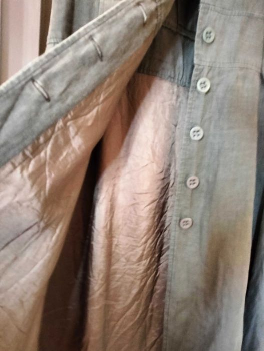 Vestido caqui em linho (tamanho 46) - Marca portuguesa Elisa Baia