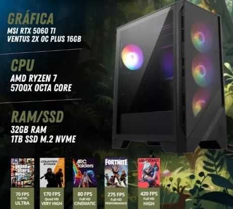 COMPUTADOR - AMD Ryzen 7 5700X / RTX 5060 TI 16GB / 16GB RAM / 1TB SSD