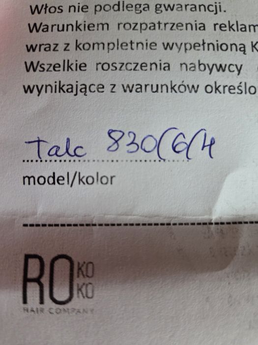 Peruka syntetyczna Rokoko