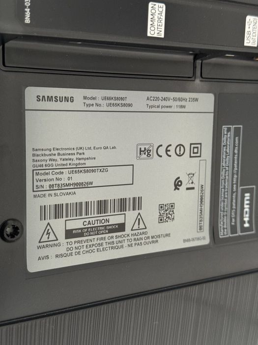 Телевізор SAMSUNG Model : UE65KS8090T