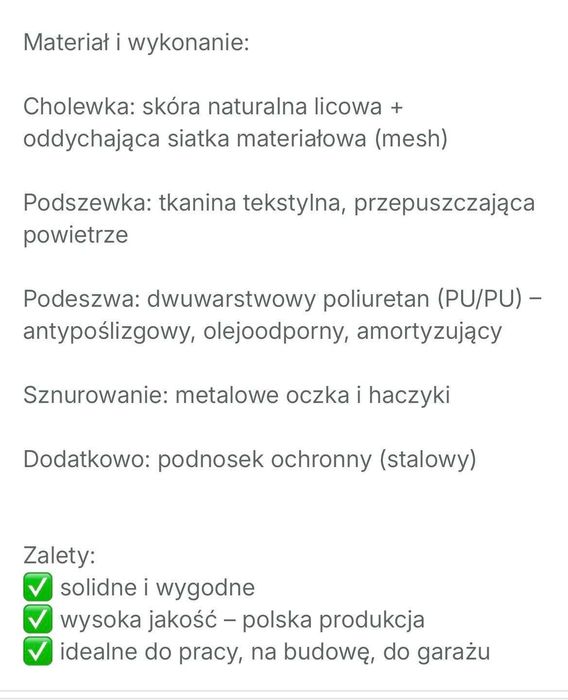 Buty robocze polskie