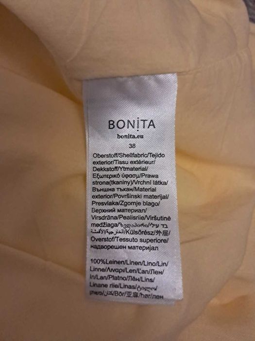 Żółta lniana sukienka marki Bonita, roz. M, L