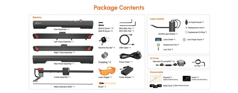 Laser Engraver Algolaser Alpha 20W MKII