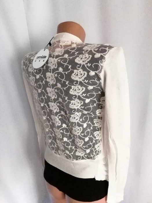 Нарядный лёгкий кардиган/накидка с кружевной спинкой armide