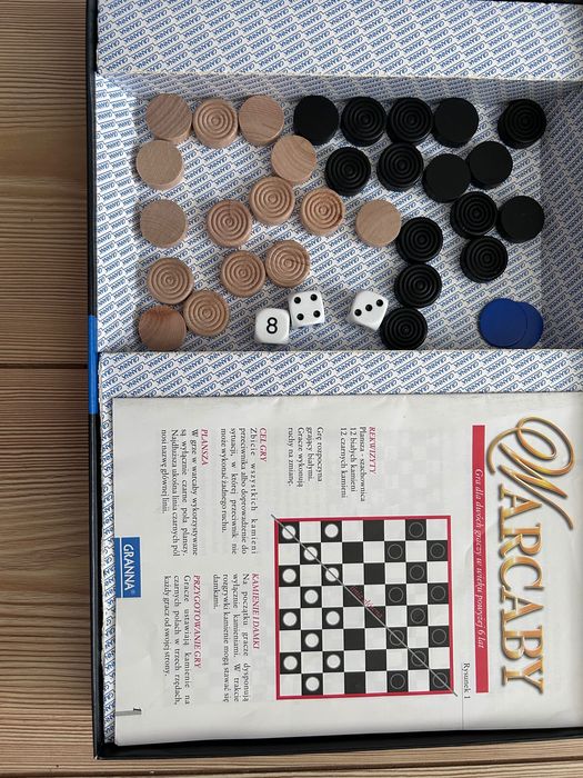 Warcaby, Backgammon, gra stan idealny, bez folii