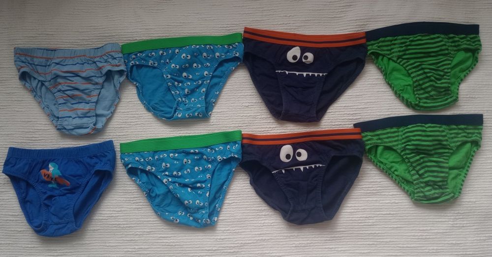 Majtki chłopięce r. 110/116  zestaw 8 szt. 5 10 15