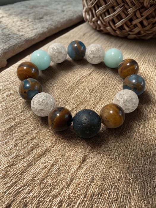 Bransoletka z kamieni naturalnych handmade siła i stabilizacja