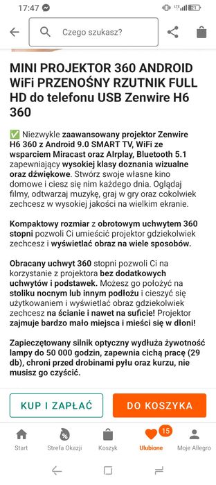 Projektor Rzutnik Zenwire H6