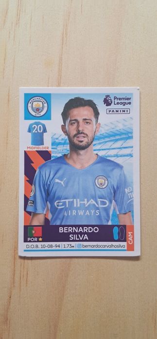 Cromo futebol de Bernardo Silva(Premier League)da Panini