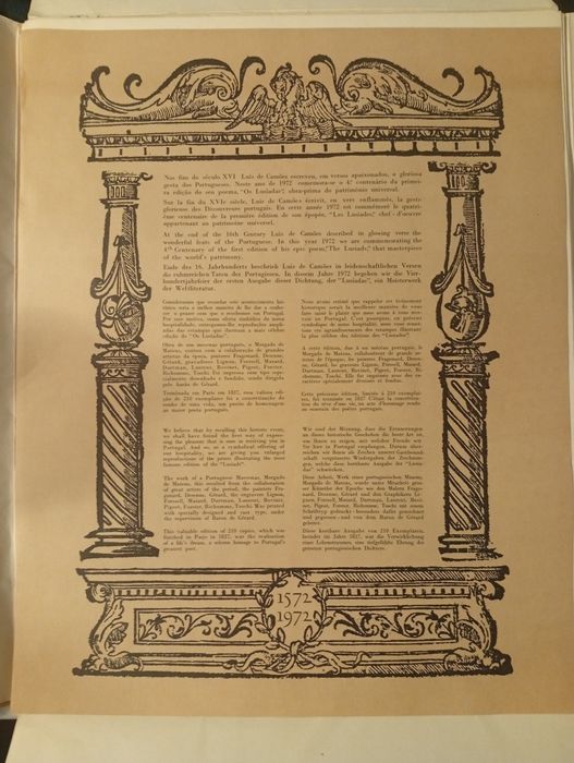 IV Centenário da Primeira Edição de “Os Lusíadas” – Edição Especial Completa (1572-1972)