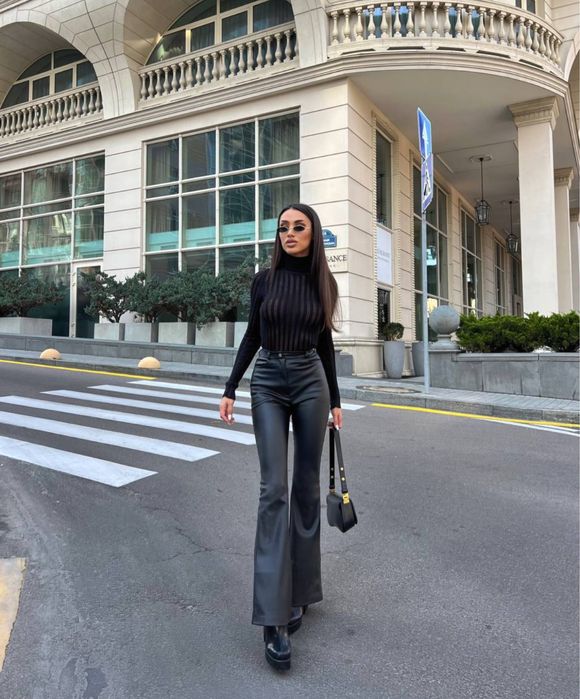 Брюки шкіряні з утепленням