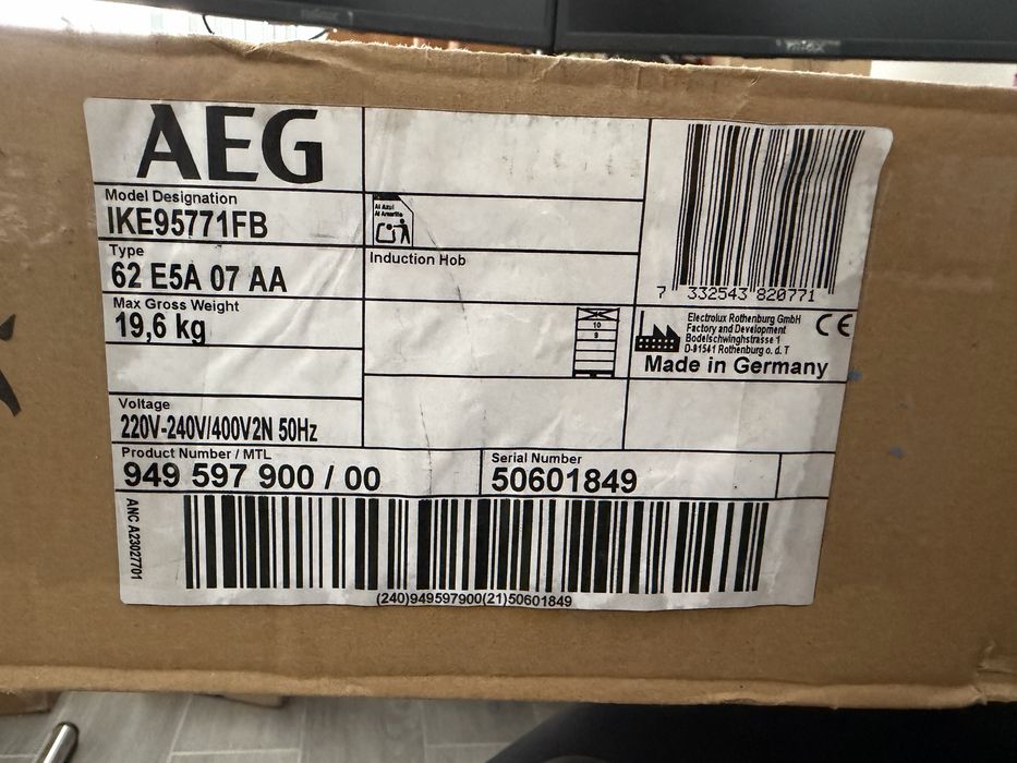 Placa Indução AEG IKE95771FB 91cm NOVA