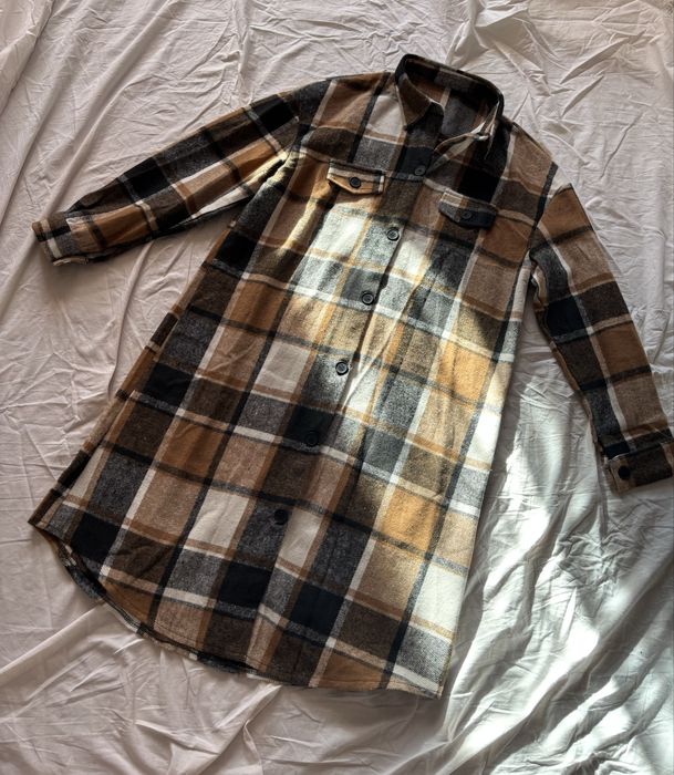 Тепла довга рубашка-кардиган м розмір