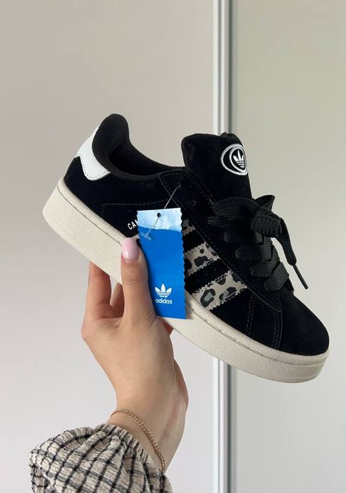 Жіночі Кросівки Adidas Campus "Black Leopard" Кроссовки Адидас Леопард