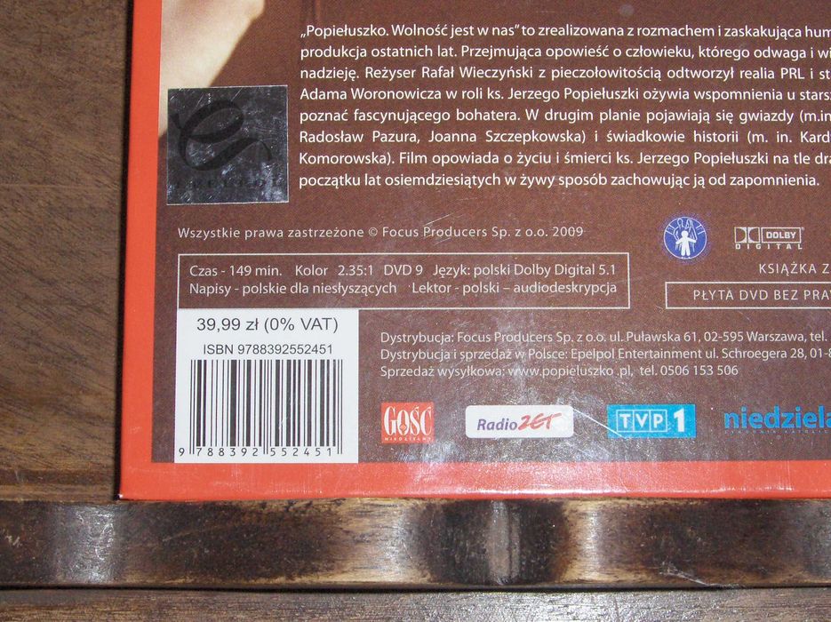 DVD Popiełuszko. Wolność jest w nas