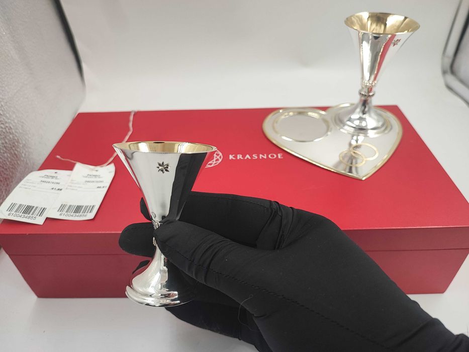 Весільний танець чарок на таці зі срібла 925