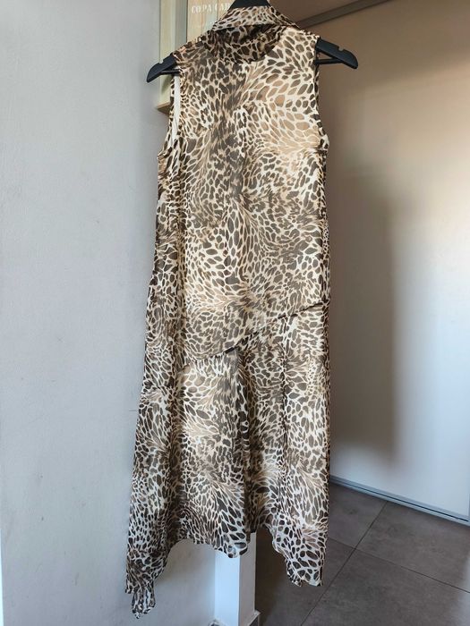 Asymetryczna sukienka midi Vero Moda XS z metką leopard