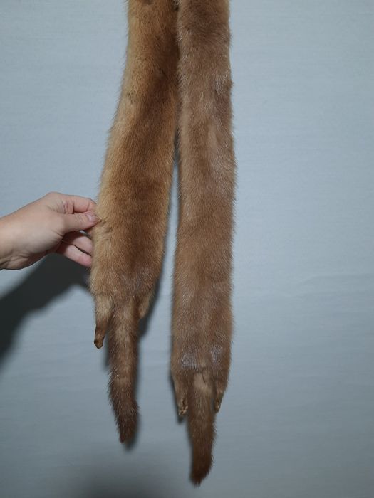 Шкурка норки золотистий беж натуральний колір  2 шт