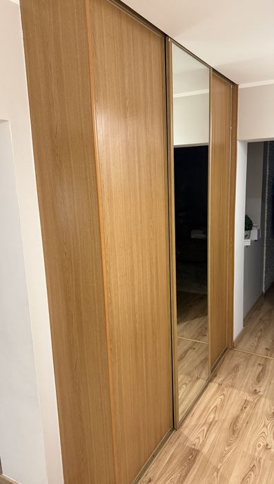 Szafa przesuwna z lustrem do przedpokoju | 205x255x36 cm | Płytka