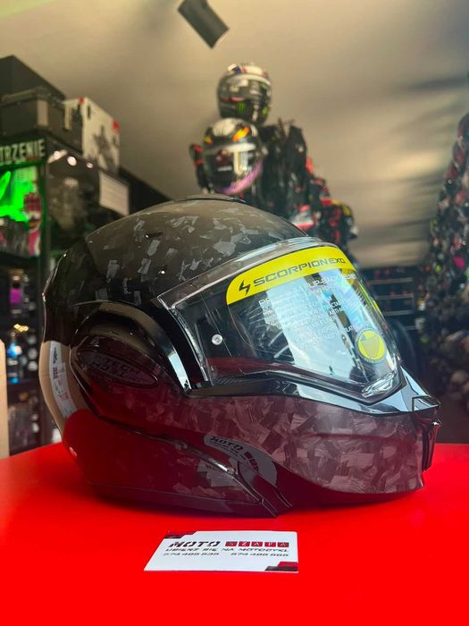 Kask motocyklowy SCORPION EXO-TECH EVO ONYX CARBON SOLID BLACK 'L/pytaj o rozmiary