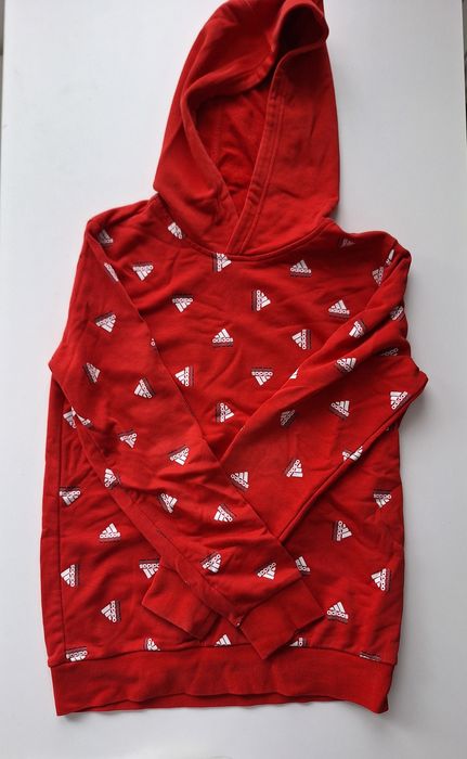 Czerwona bluza z kapturem Adidas 164