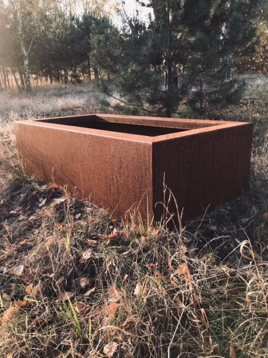 Donica, doniczka, stal, metal, corten, korten, rdza