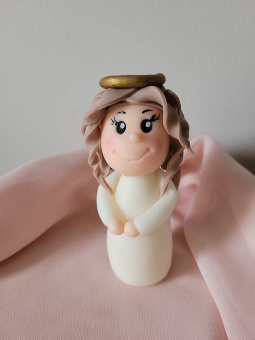 Figurka na tort z masy cukrowej aniołek komunia chrzest dekoracja tort
