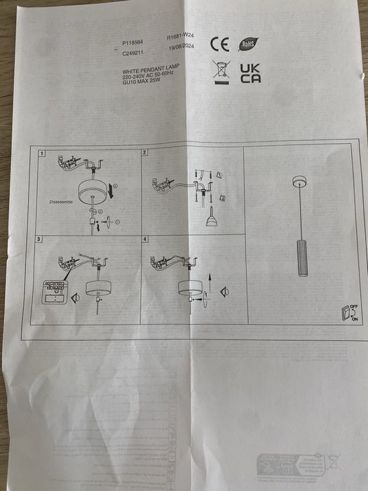 Candeiros cabeceira supensos novos na caixa