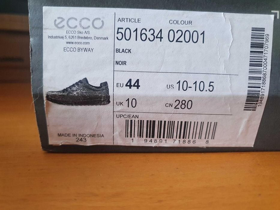 Buty męskie półbuty sneakersy Ecco Byway  44 EU  28 CM skóra