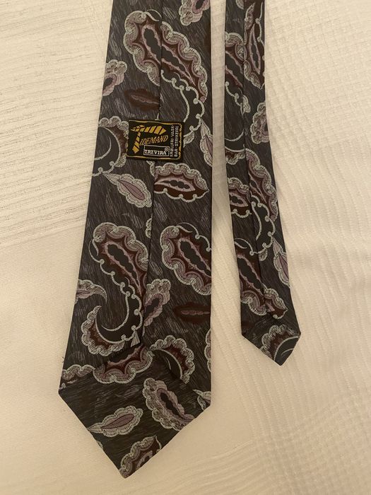 Szaro bordowy retro krawat vintage