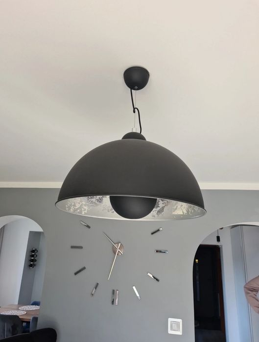 Lampa wisząca studio czarno srebrna Atelier