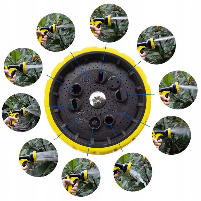 Pistolet do węża ogrodowego zestaw złączek ogrodowych 8 funkcji