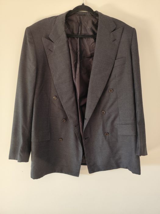 Grafitowa wełniana marynarka Kiton L