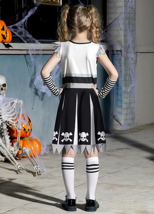 Kostium przebranie zombie dla dziewczynki cheerleaderka girls 7-8 Lat