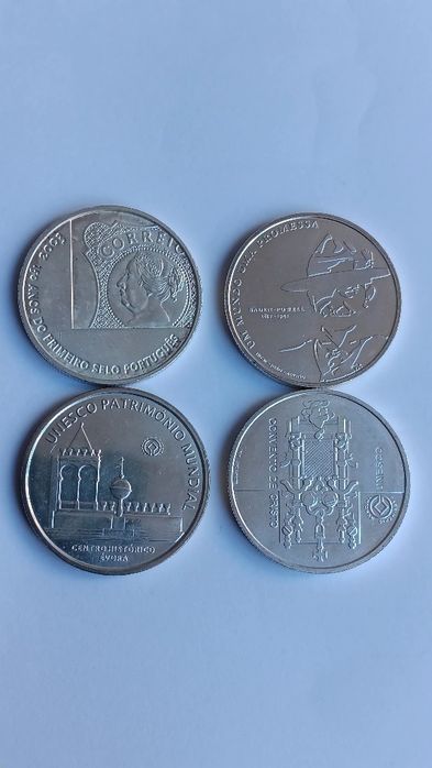 4 moedas prata de 5€ diversas de Portugal