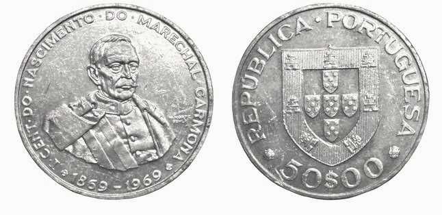 Moedas Portuguesas - 50$ escudos (Marechal Carmona)