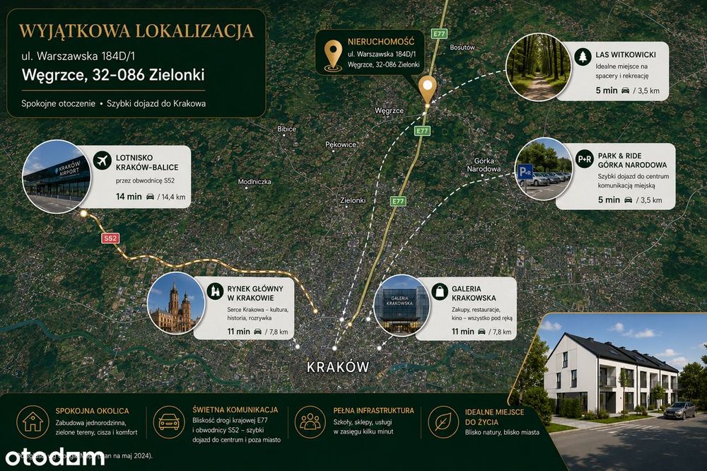 93 m² | Ogród 130 m² | Taras na dachu | Pompa ciepła | 11 min do Rynku