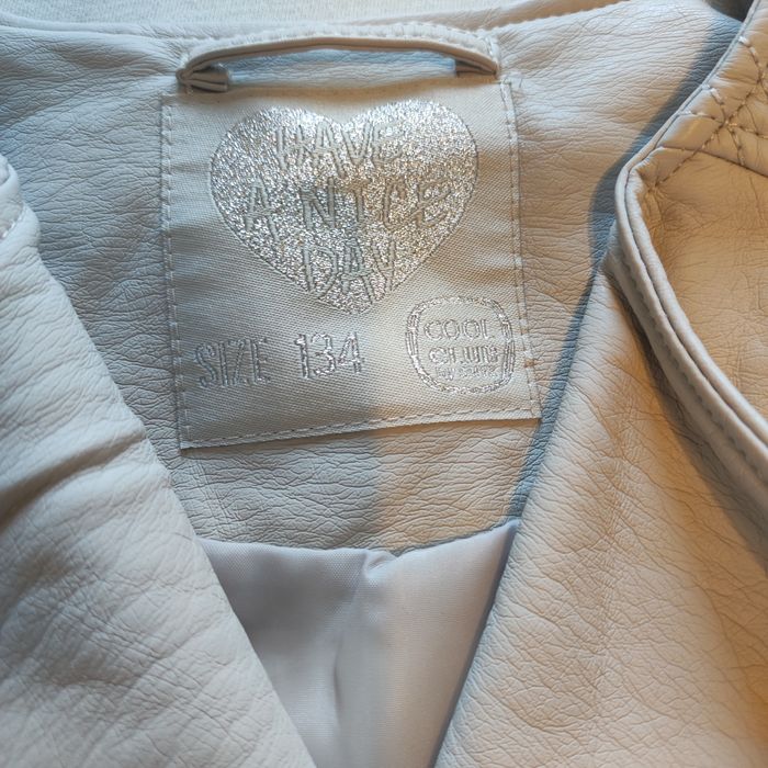 Ramoneska skórzana kurtka beż cool club 134