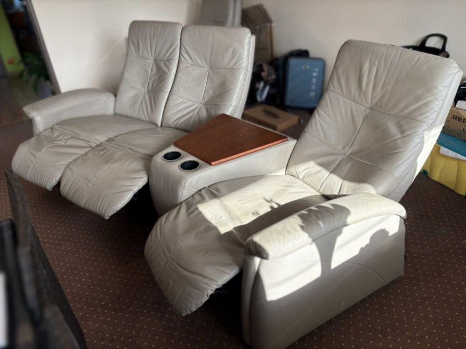 Sofa skórzana 3-os. RELAX z barkiem Gala Collezione TIVOLI 100% skóra