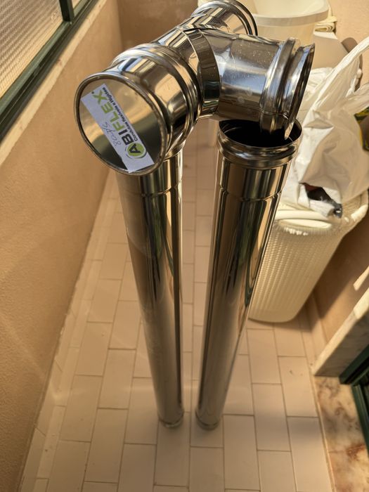 Tubos 80mm em inox para salamandra a pellets