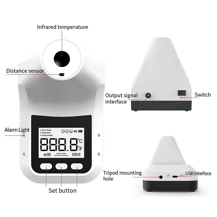 K3 PRO Profesjonalny bezdotykowy termometr ścienny