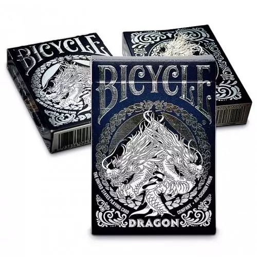 Karty Dragon, białe. Bicycle