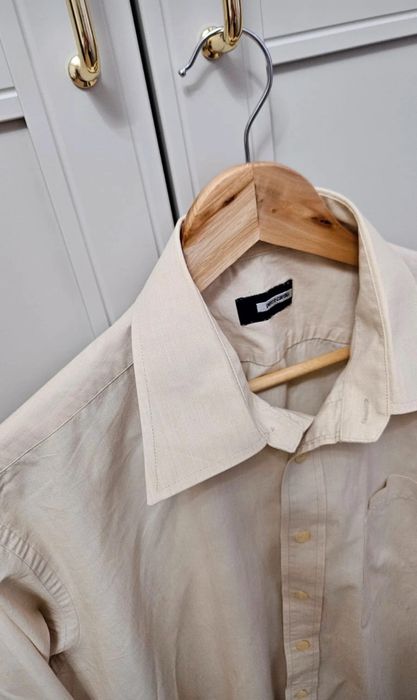 Koszula męska klasyczna z długim rękawem kremowa Pierre Cardin