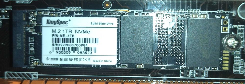 SSD  Kingspec 1Tb M.2 PCIe Gen3 nvme 2280 диск NE-1Тб
