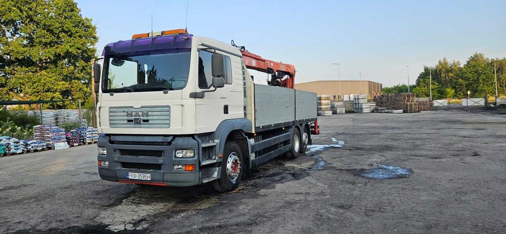 MAN TGA410 + HDS Fassi + Chwytak do palet