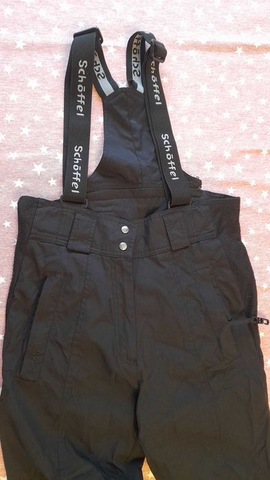 spodnie narciarskie czarne z szelkami, XXS, XS, S, taliowane, ok. 164