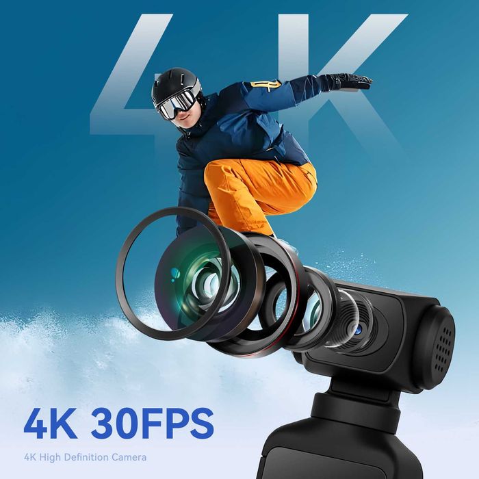 Câmara de Ação 4K Ultra HD | Wi-Fi | Estabilização e Áudio (Nova)