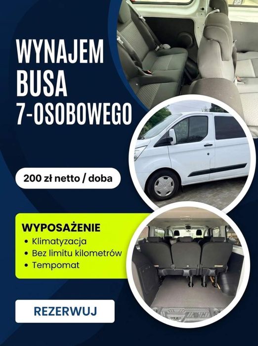 Wynajem bus 7 os. Stała cena 200 zl / doba bez lim. Km.